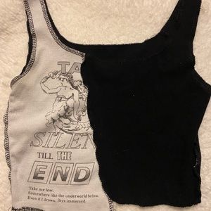 BLACK AND WHITE CROP TOP